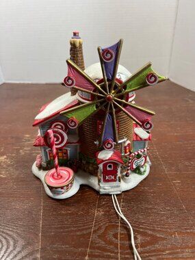 Dept 56 The Candy Mill Light-Up Christmas Village Decoration With Windmill